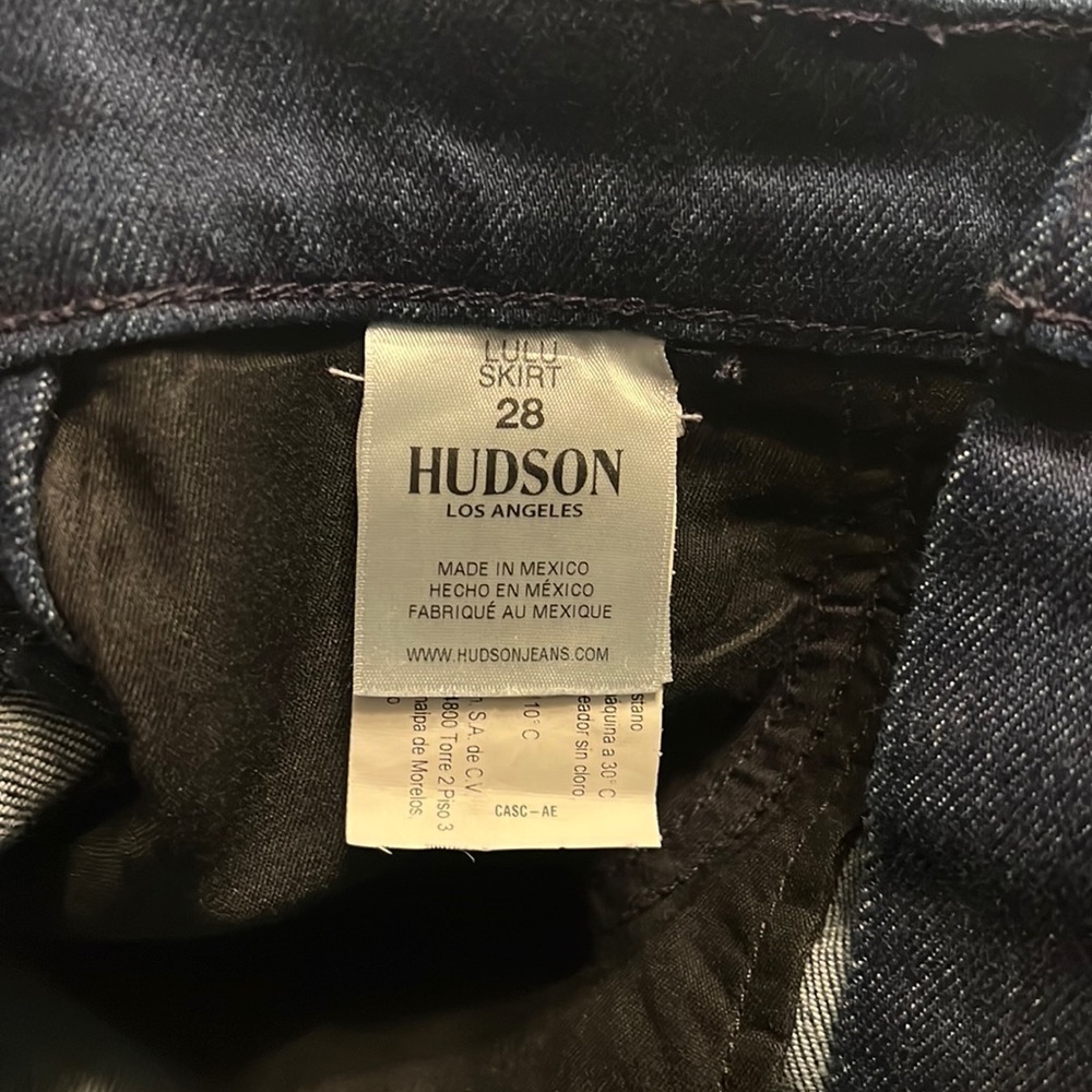 HUDSON Lulu Side Lace-up Jean Skirt w/ Distressed Hem in Deep Dark Blue Sz 28 - Picture 7 of 8